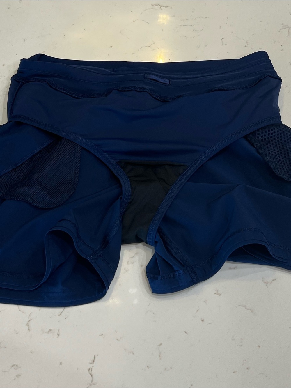 Lands’ End Navy Blue Quick Dry Athletic Shorts Size 12 - Picture 4 of 8